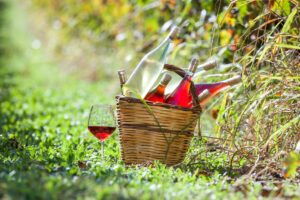 A Couple of Wine Bottles and a Wine Glass
