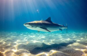 A shark in the ocean