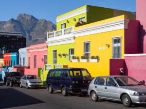 An image showing Bo-Kaap and Table Mountain in the background