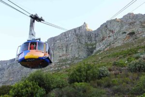 A cable car on Table Mountain